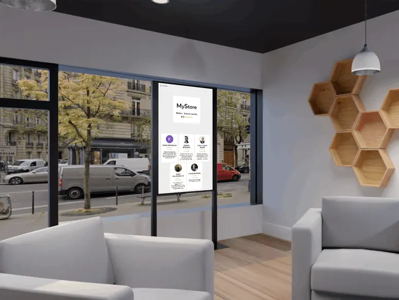 Ecran vitrine double face