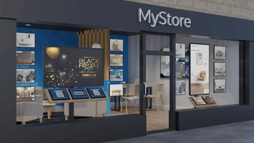 Ecran vitrine agence immobilière